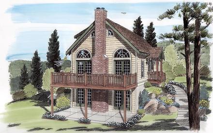 Cabin Cottage Traditional Elevation of Plan 24705