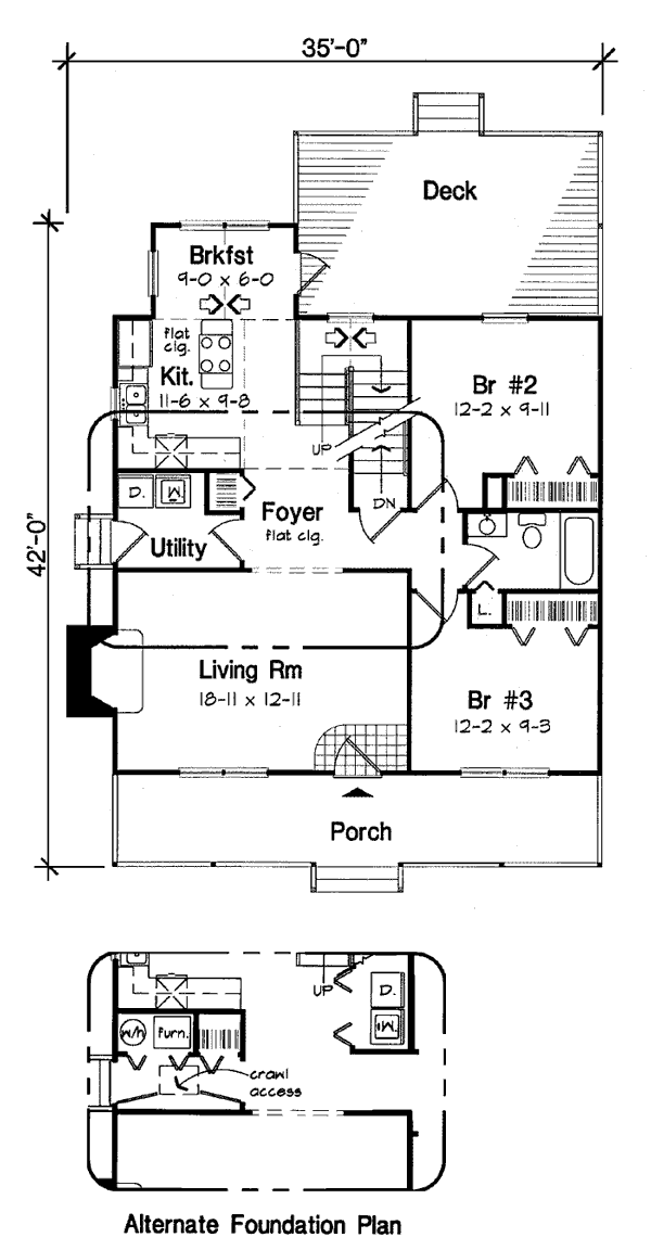 Cottage Country Farmhouse Southern Level One of Plan 24706