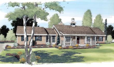 Country Farmhouse Ranch Elevation of Plan 24708