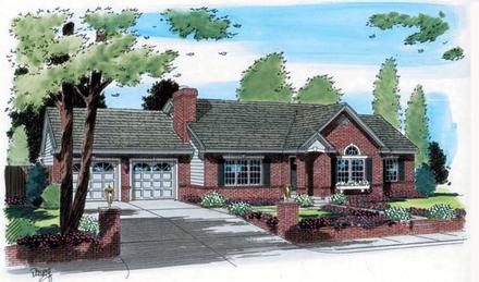 One-Story Ranch Elevation of Plan 24709