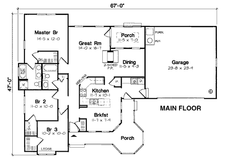 House Plan 24718 First Level Plan