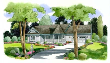 Cottage Country One-Story Ranch Victorian Elevation of Plan 24718