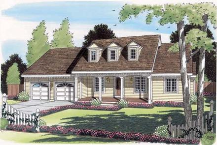 Cape Cod Country One-Story Ranch Elevation of Plan 24719