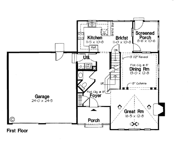 Ranch Traditional Level One of Plan 24720
