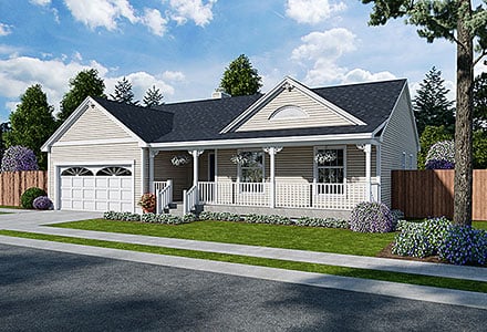 Bungalow Country Southern Traditional Elevation of Plan 24721