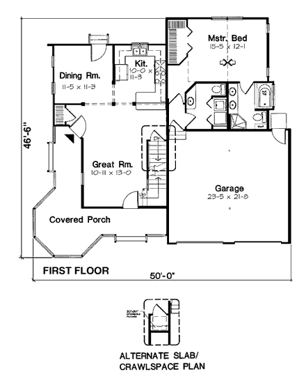 House Plan 24722 First Level Plan