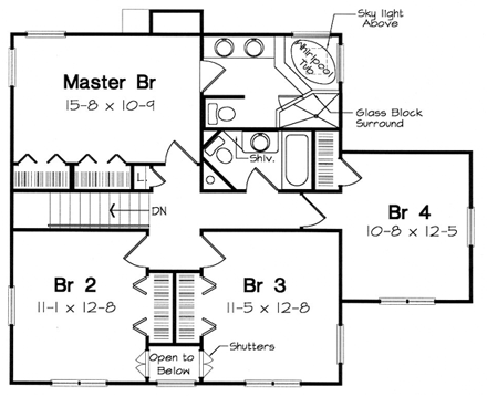 House Plan 24724 Second Level Plan