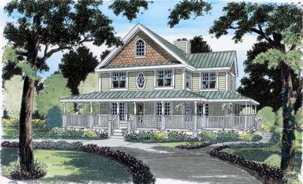 Country Farmhouse Traditional Elevation of Plan 24724