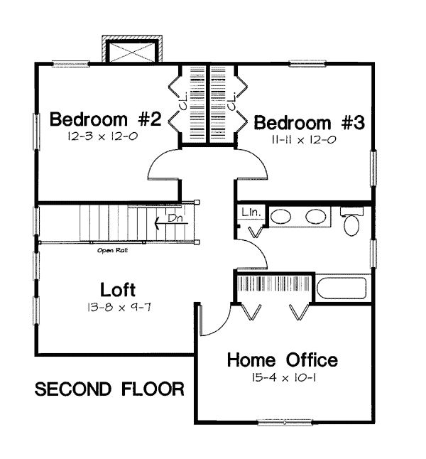 Bungalow European Traditional Level Two of Plan 24730