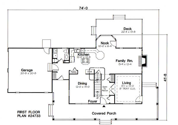 Country Farmhouse Southern Level One of Plan 24733