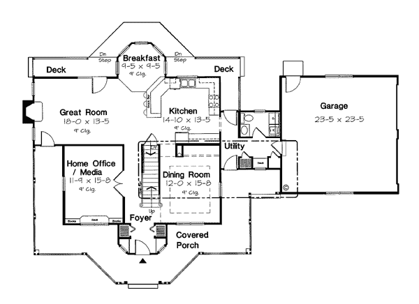 Bungalow Country Farmhouse Southern Level One of Plan 24735