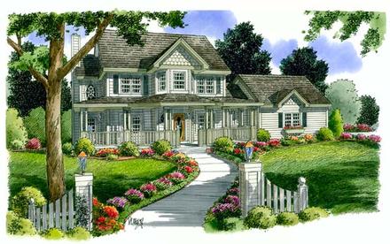 Bungalow Country Farmhouse Southern Elevation of Plan 24735