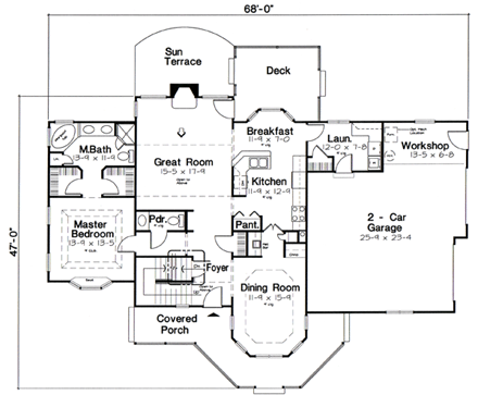 House Plan 24736 First Level Plan