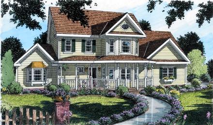 Country Farmhouse Southern Traditional Elevation of Plan 24736