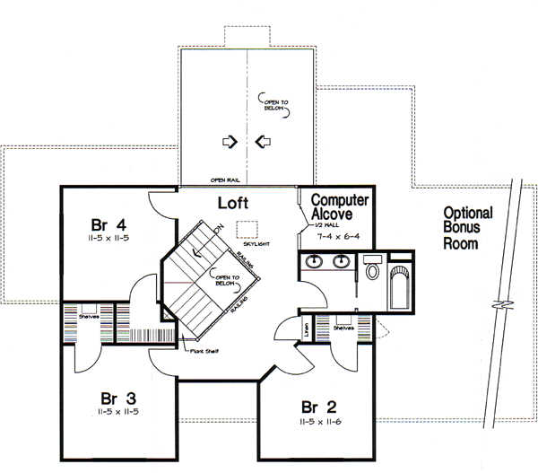 Country Farmhouse Southern Level Two of Plan 24737