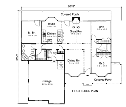 House Plan 24738 First Level Plan