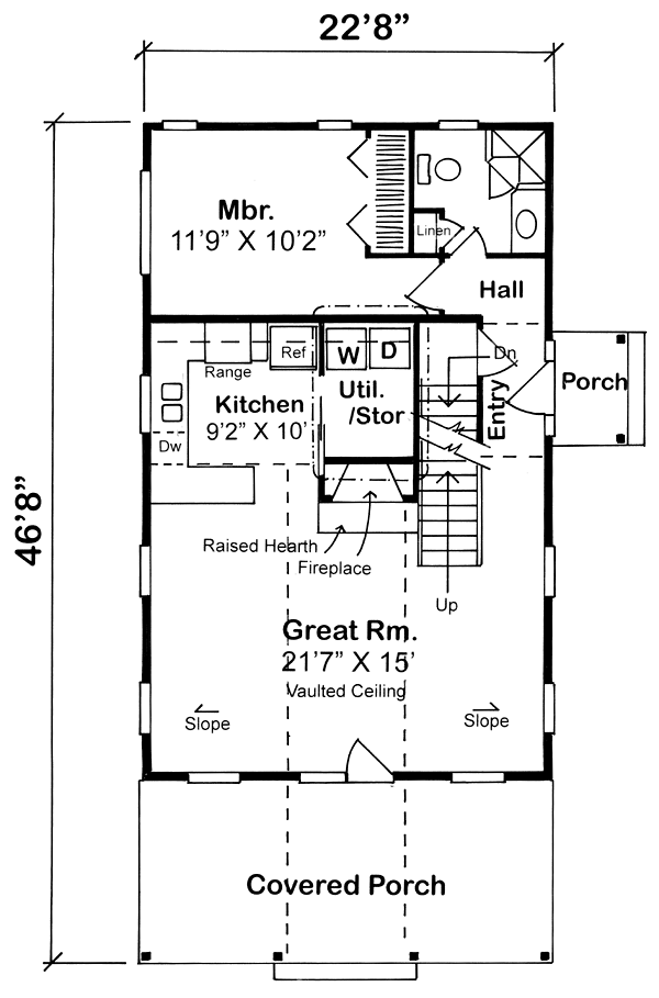Coastal Contemporary Cottage Level One of Plan 24740