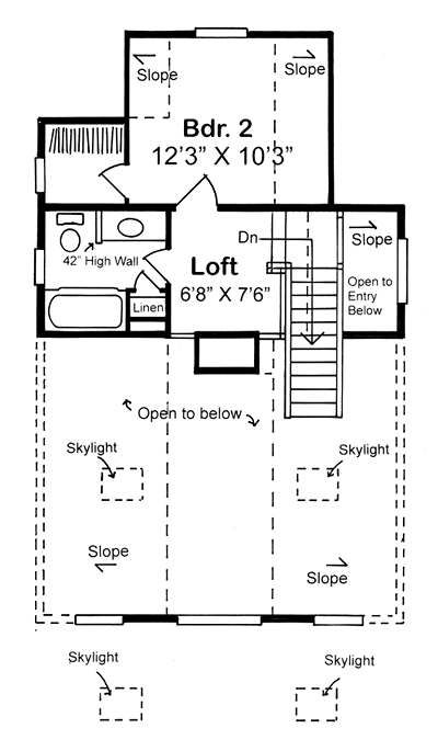 Coastal Contemporary Cottage Level Two of Plan 24740