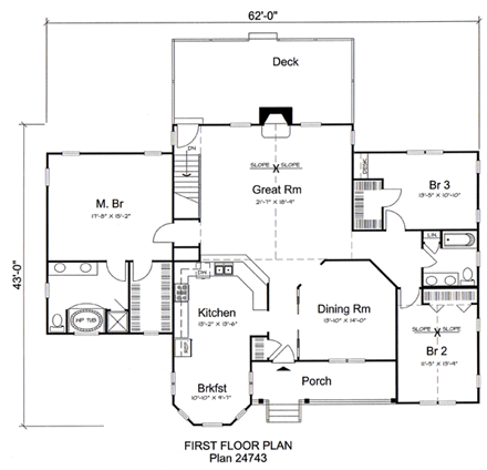 House Plan 24743 First Level Plan