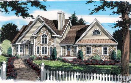 Bungalow Country European One-Story Traditional Elevation of Plan 24748