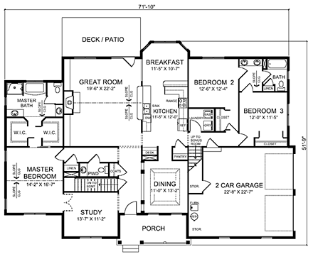 House Plan 24750 First Level Plan