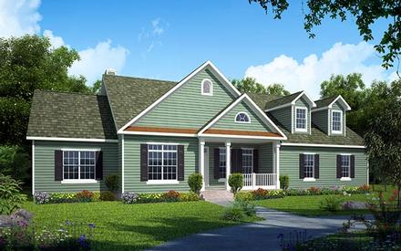 Country One-Story Ranch Southern Traditional Elevation of Plan 24750