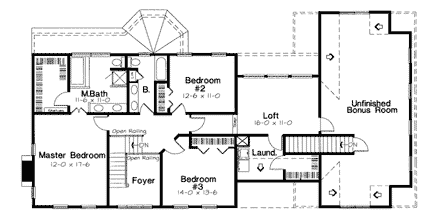 House Plan 24752 Second Level Plan