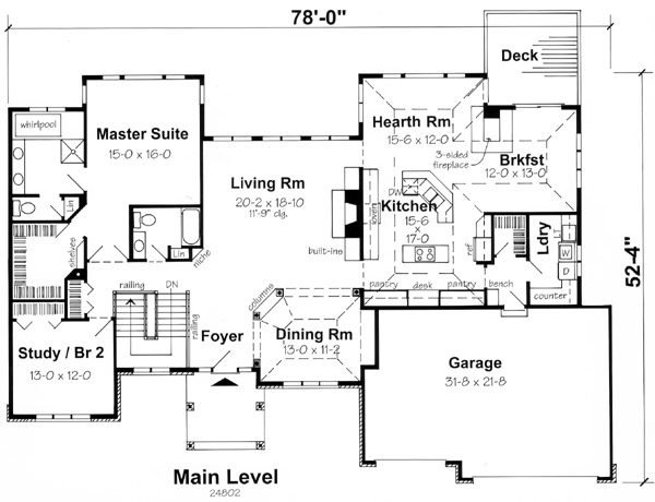 House Plan 24802 Level One