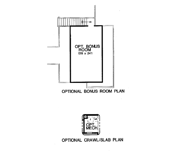 Bungalow European Traditional Alternate Level One of Plan 24950