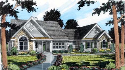 Bungalow European Traditional Elevation of Plan 24950