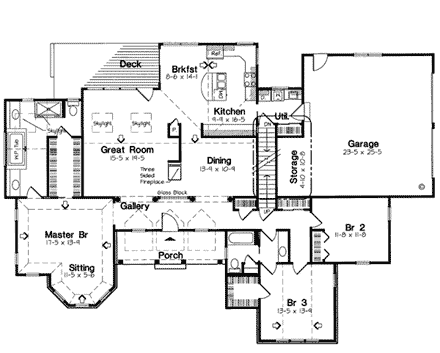 House Plan 24952 First Level Plan