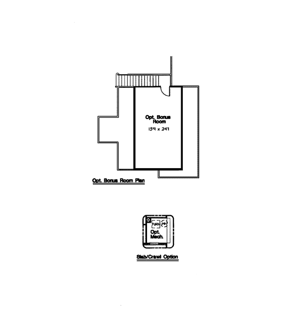 Bungalow European Ranch Traditional Alternate Level One of Plan 24953