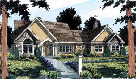 Bungalow European Ranch Traditional Elevation of Plan 24953