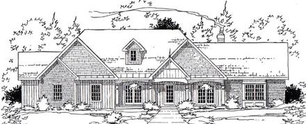 Country European One-Story Southern Traditional Elevation of Plan 24954