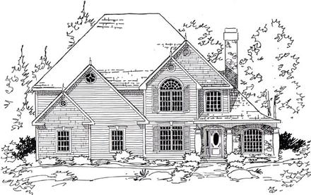 European Traditional Elevation of Plan 24958