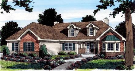 Cape Cod European One-Story Ranch Traditional Elevation of Plan 24959