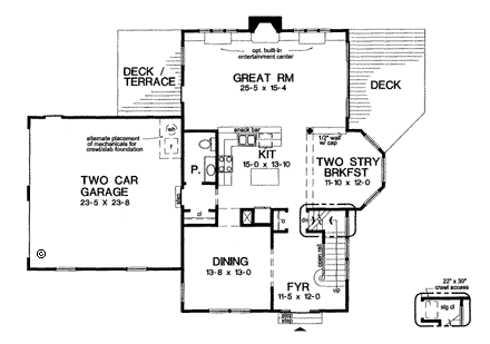 House Plan 24964 First Level Plan