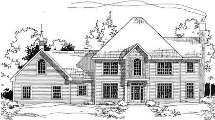 Colonial European Traditional Elevation of Plan 24965