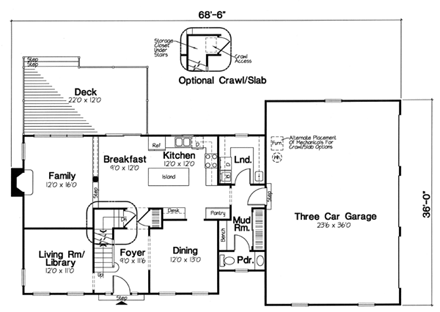 House Plan 24966 First Level Plan