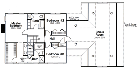 House Plan 24966 Second Level Plan