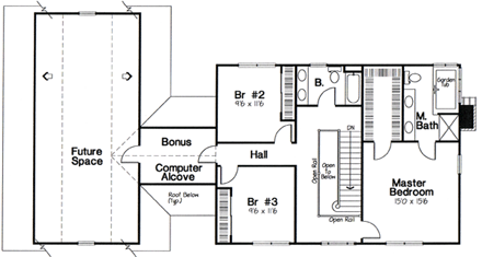 House Plan 24967 Second Level Plan