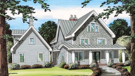 Country Farmhouse Southern Elevation of Plan 24968