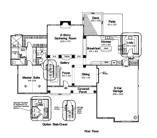 Bungalow European Traditional Victorian Level One of Plan 24969