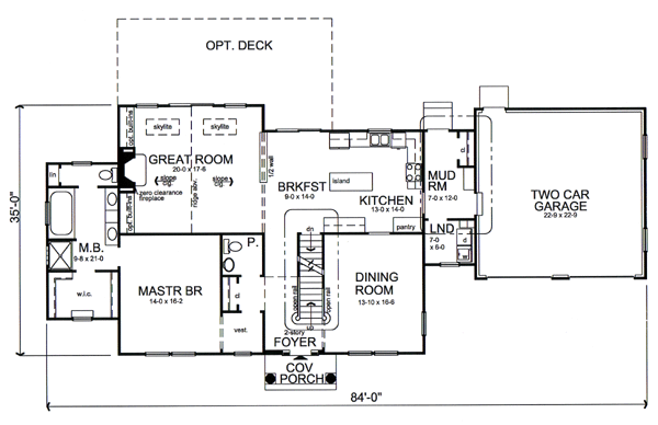Bungalow Country Traditional Level One of Plan 24989
