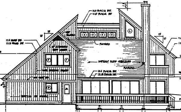 Contemporary Rear Elevation of Plan 26115