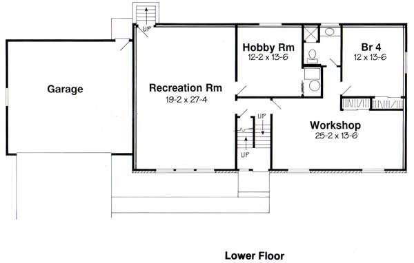 Retro Traditional Lower Level of Plan 270