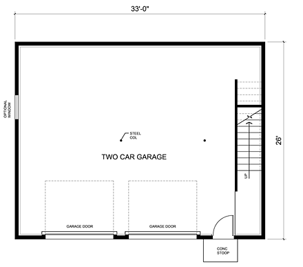 Garage Plan 30011 - 2 Car Garage First Level Plan