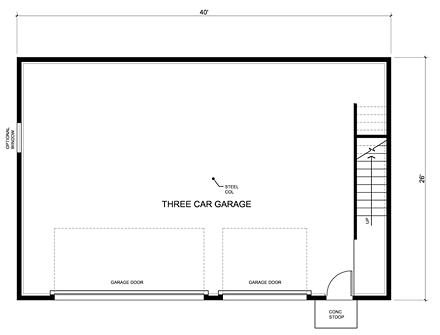 Contemporary 3 Car Garage Plan 30012 First Level Plan