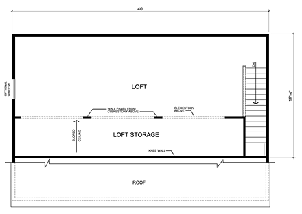 Garage Plan 30012 - 3 Car Garage Second Level Plan