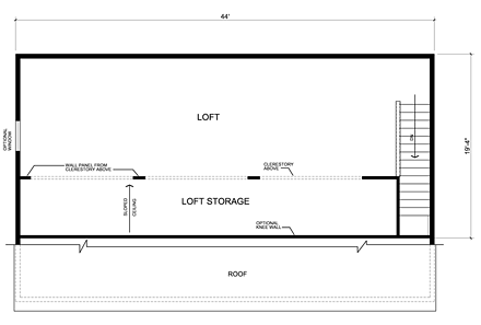 Garage Plan 30013 - 3 Car Garage Second Level Plan